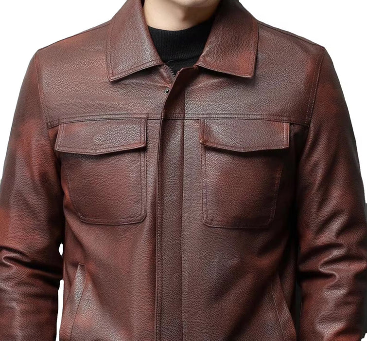 Two  tone Cow Leather Jacket