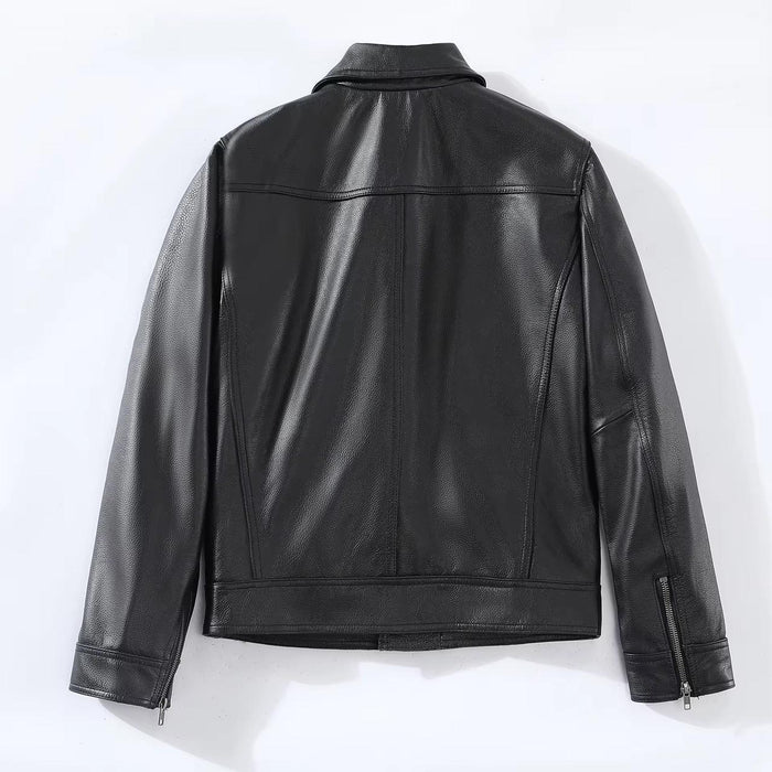 Jet Black Cow Leather Jacket